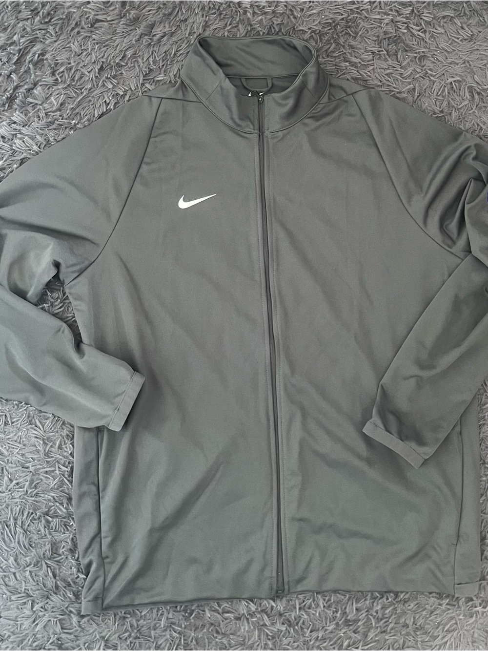 Men Size Large Nike Chicago Cubs Retro Grey Cubbies Dri-Fit Zip Up